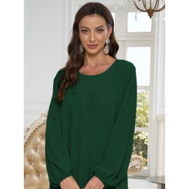 1pc Elegant holiday fashion versatile loose pleated rear zipper solid color suitable for daily wear comfortable casual loose comfortable Women's abaya dress.abayas for women muslim long sleeve dresses for women long frocks for women