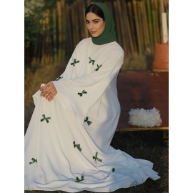 [Butterfly Bow Abayas Set] Elegant Butterfly Bow Abayas Set - Long Robe Dress and Headscarf