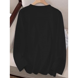 Women'S Long Sleeve Crew Neck T-Shirt with 