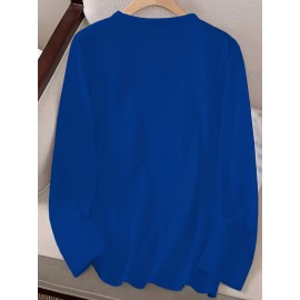 Women'S Long Sleeve Crew Neck T-Shirt with 