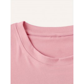 Don't let pigeons teach Graphic Print T-shirt, Short Sleeve Crew Neck Casual Top for Summer & Spring, Women's Clothing