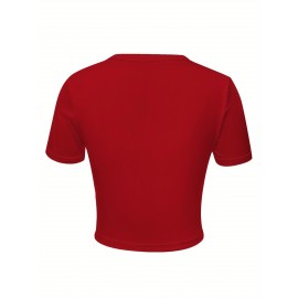 Women's  Y2K Cropped T-Shirt with 