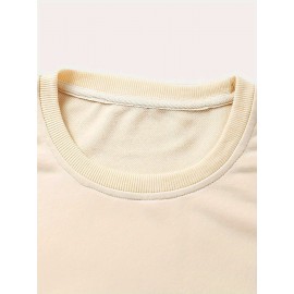 [Palm Tree Print Sweatshirt] Crew Neck Palm Tree Print Sweatshirt - Casual Fall & Spring Women's Clothing