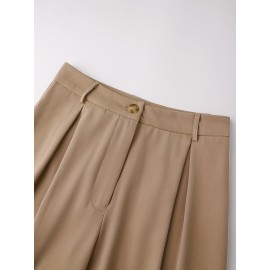 Elegant High Neck Sleeveless Waistcoat & Wide-Leg Pants Set - Chic Spring/Summer Outfit, Solid Color, Regular Fit, Perfect for Casual Or Formal Occasions, Casual Chic Outfit | High Neck Waistcoat | Belted Waistcoat, Ladies Pant Sets