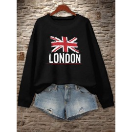 Teediy Union Jack Flag And LONDON Women'S Sweatshirt